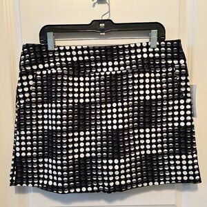 Zac & Rachel Black White Stretch Skort Women's Size 16 Petite